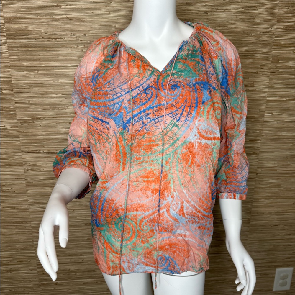 Printed Peasant top
